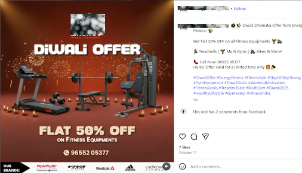 Festival Offer creatives for Gym Equipment brand