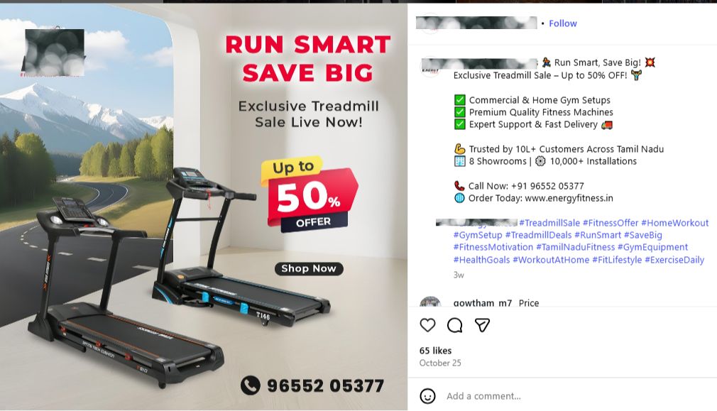 Meta Ads Creative for fitness brand